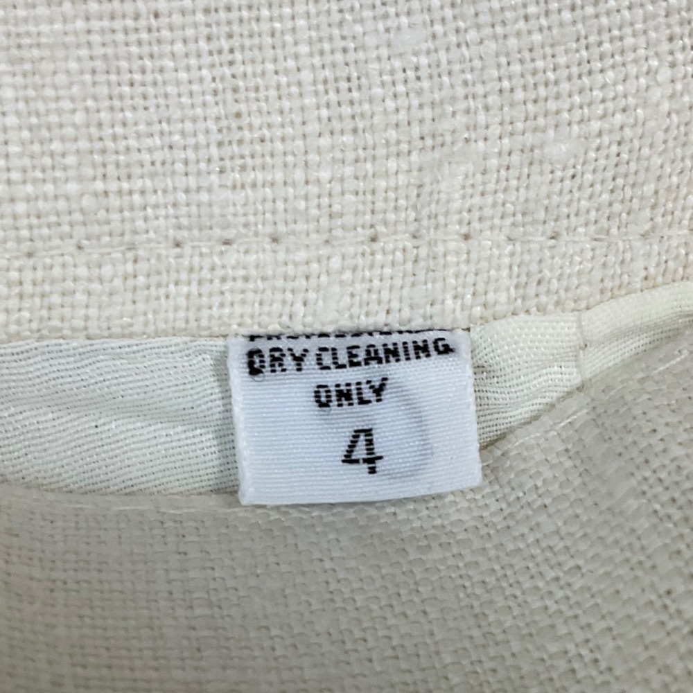 Vintage High Waist Linen Midi Classic Straight Pencil Skirt Womens‎ 4 Ivory - Picture 3 of 7